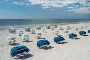 Private beach, white sand, beach cabanas, sun loungers - The Luce, St. Pete Beach, a Tribute Portfolio Hotel (St. Pete Beach)