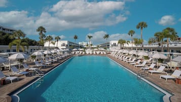 Outdoor pool, a heated pool, pool cabanas (surcharge), pool umbrellas