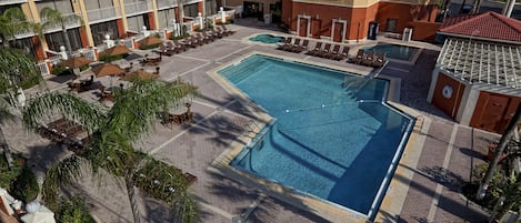 2 outdoor pools, pool umbrellas, sun loungers