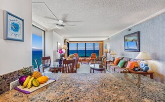 Basic Room, 1 Bedroom, Lanai, Oceanfront (Corner, Specific Unit May Vary) | Living area | 32-inch flat-screen TV with cable channels, TV, DVD player