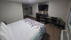 Escritorio, cortinas blackout, wifi gratis y ropa de cama 