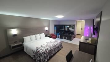 Desk, blackout drapes, WiFi (free), bed sheets