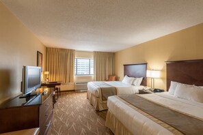 Room, 2 Queen Beds | Desk, blackout curtains, iron/ironing board, free cots/infant beds