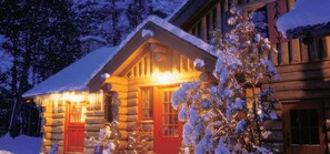 Front of property - evening/night - The Point (Saranac Lake)