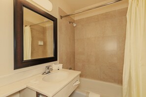 Room, 2 Queen Beds, Non Smoking | Bathroom | Free toiletries, hair dryer, towels