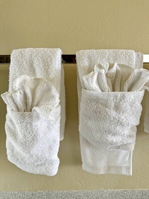 Free toiletries, hair dryer, towels, soap