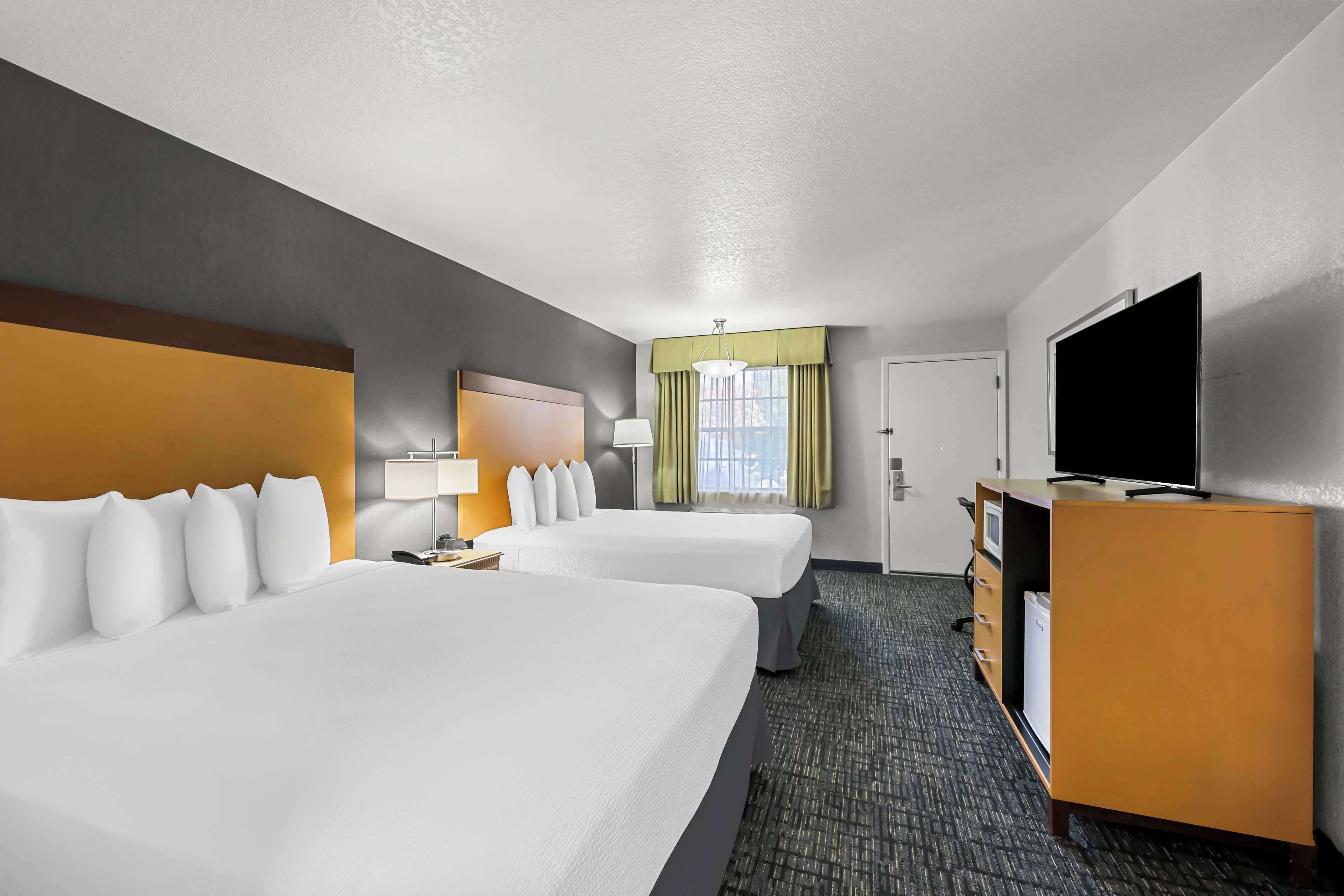 standard room, 2 queen beds, accessible, non smoking | in-room safe, desk, blackout curtains, iron/ironing board