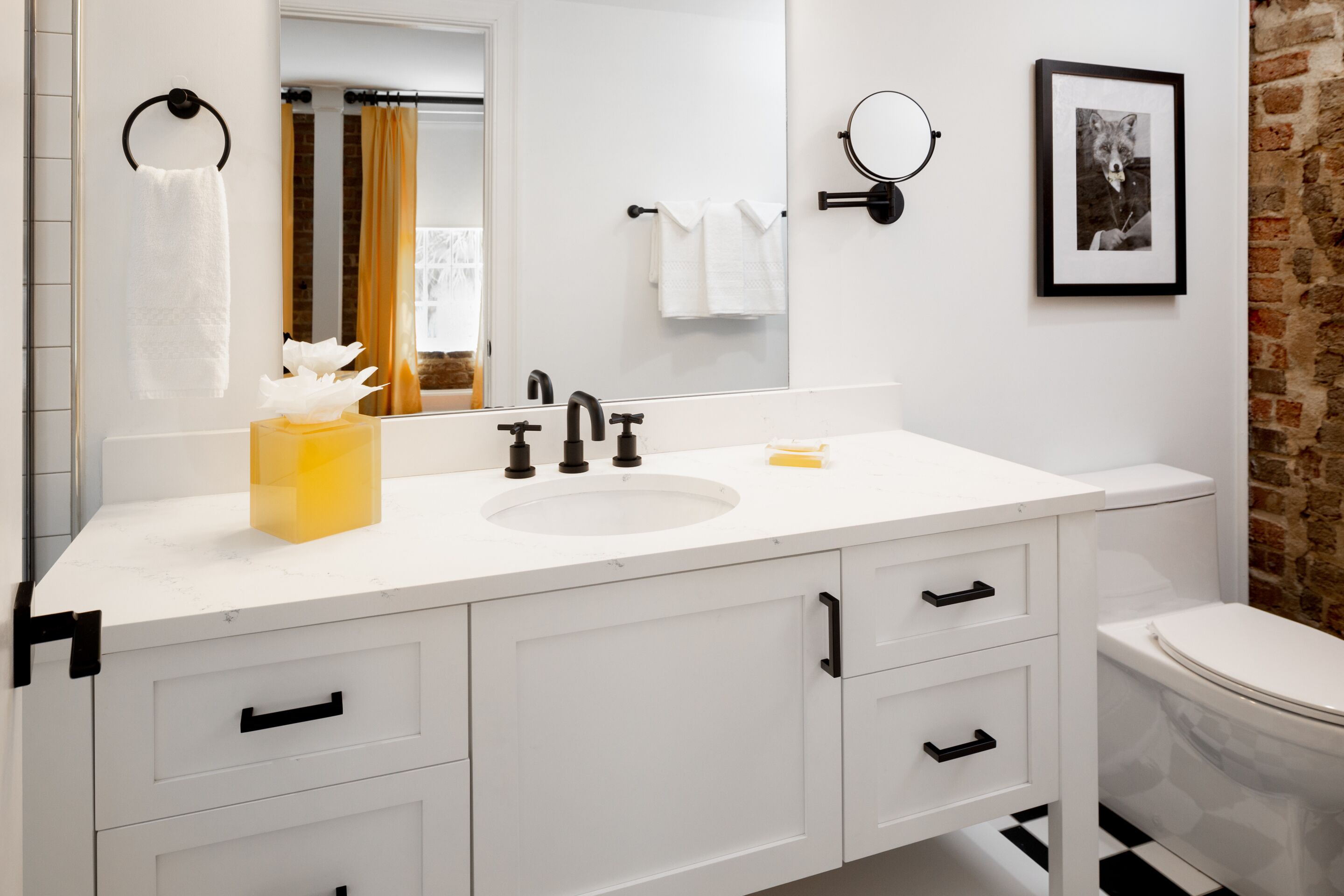 enclave premier king | bathroom | designer toiletries, hair dryer, bathrobes, towels