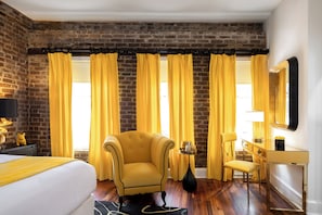 Quarto com design assinado, 1 cama King | Roupas de cama de algodão egípcio, roupas de cama premium