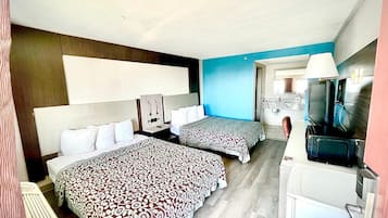 Desk, free WiFi, bed sheets