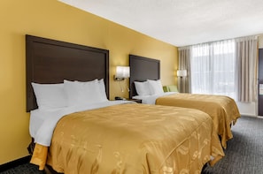 Individually furnished, desk, laptop workspace, blackout curtains