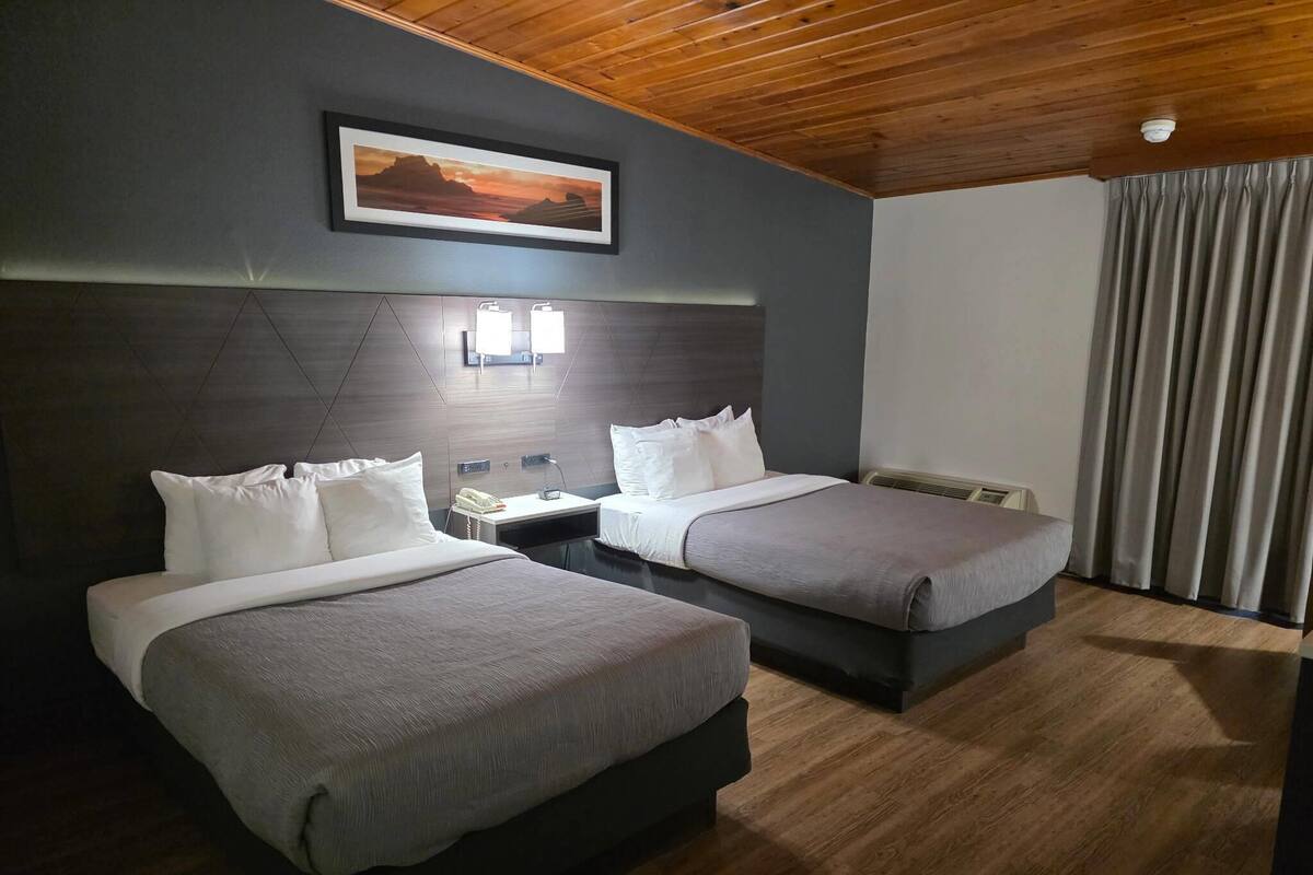 Standard Double Room, 2 Double Beds, Non Smoking | Blackout curtains, iron/ironing board, free cots/infant beds