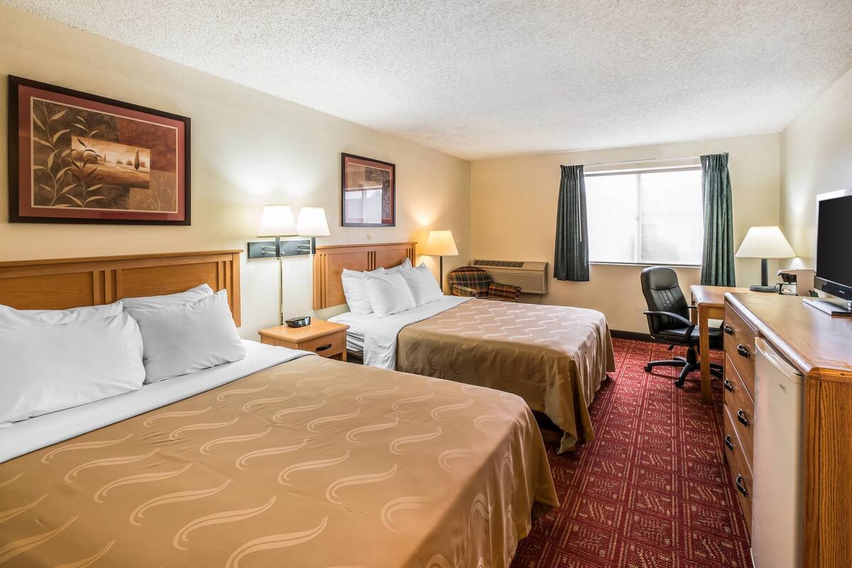 Standard Room, 2 Queen Beds, Non Smoking | Rollaway beds (surcharge), WiFi (free), bed sheets