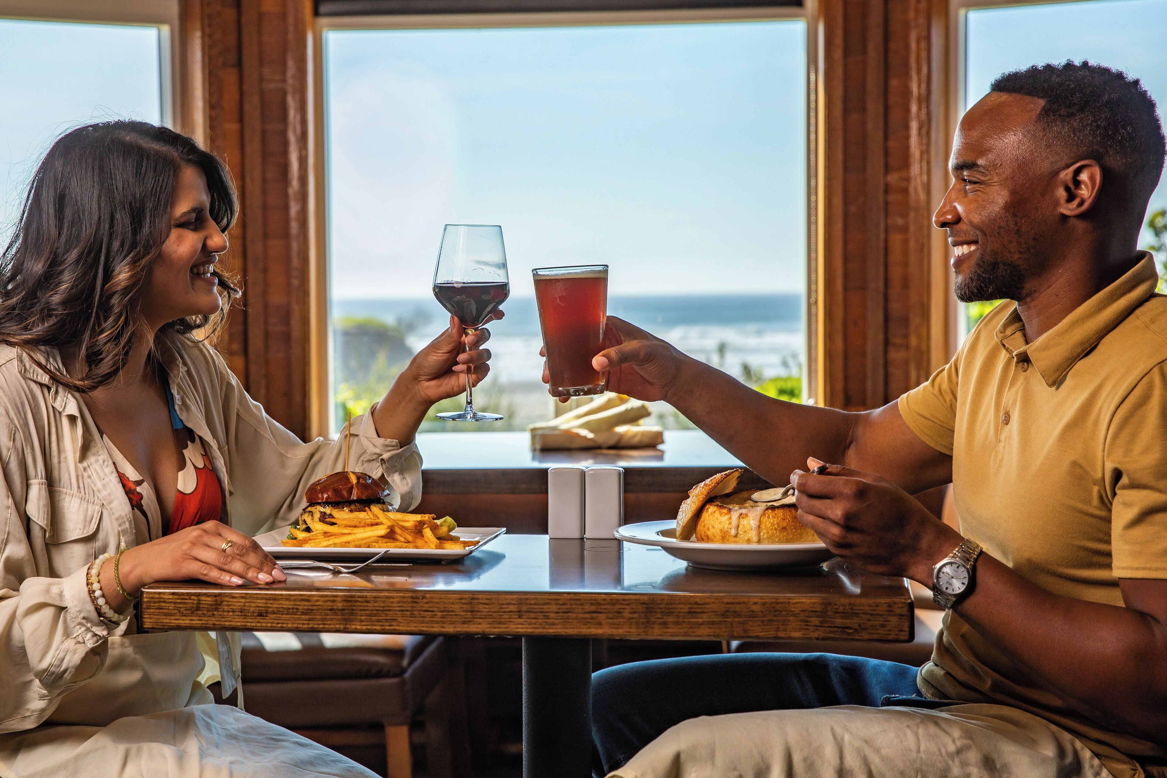 Breakfast, lunch and dinner served