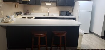 Room, 2 Queen Beds, Non Smoking (Efficiency) | Private kitchen | Fridge, microwave