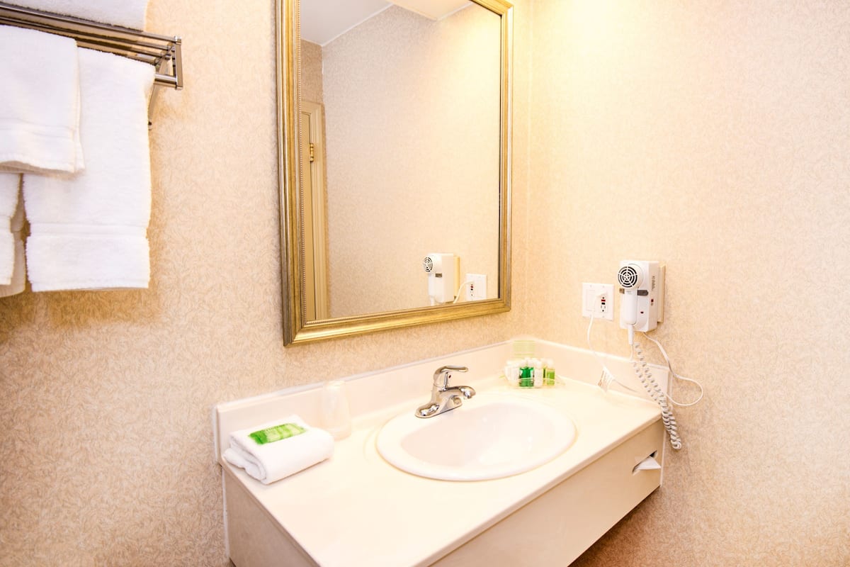 Free toiletries, hair dryer, towels