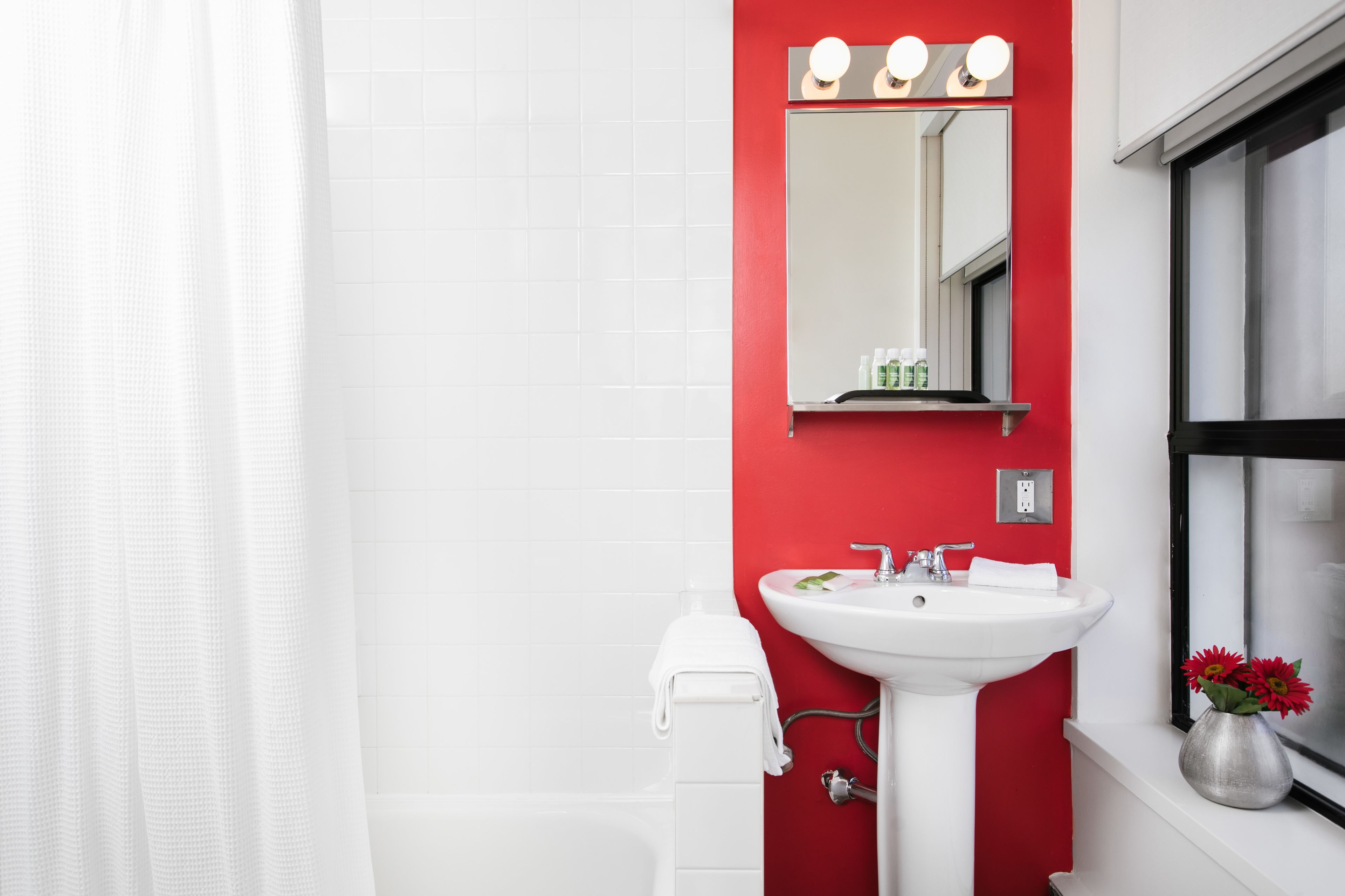 free toiletries, hair dryer, towels