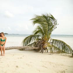 Private beach, white sand, beach umbrellas, beach towels