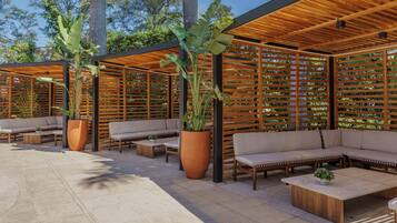 Outdoor pool, open 6:30 AM to 10:00 PM, pool umbrellas, sun loungers