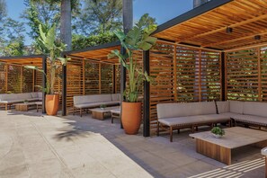 Outdoor pool, open 6:30 AM to 10:00 PM, pool umbrellas, sun loungers