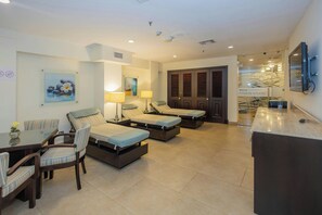 Steam room, body scrubs