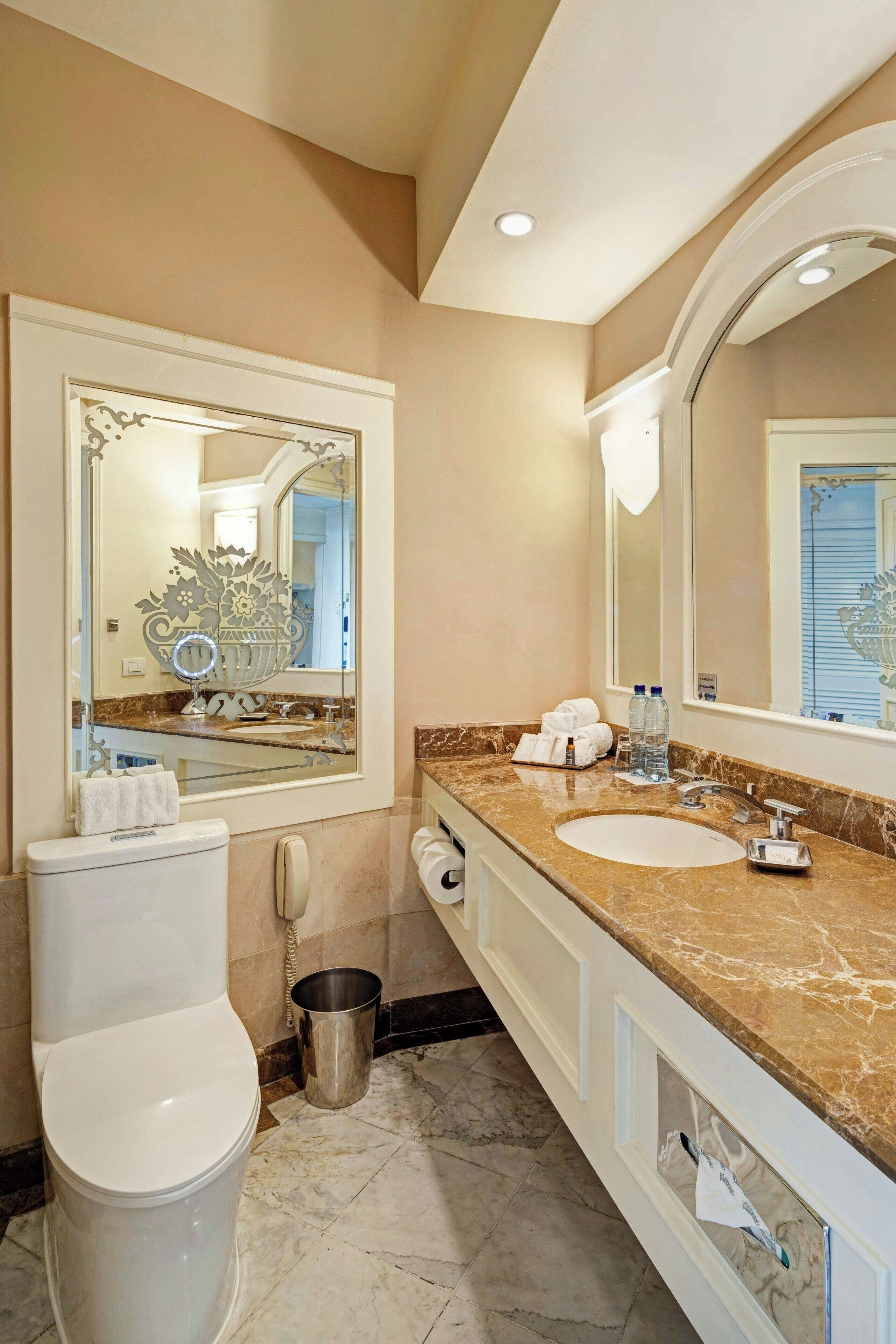 deluxe room, 1 king bed | bathroom | shower, rainfall showerhead, free toiletries, hair dryer