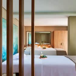 Sauna, hot tub, body treatments, body scrubs, facials, 6 treatment rooms