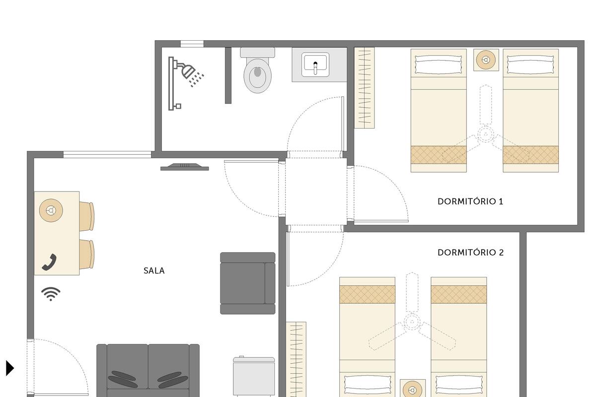 ห้องสแตนดาร์ดสวีท, หลายเตียง | ผังชั้นอาคาร