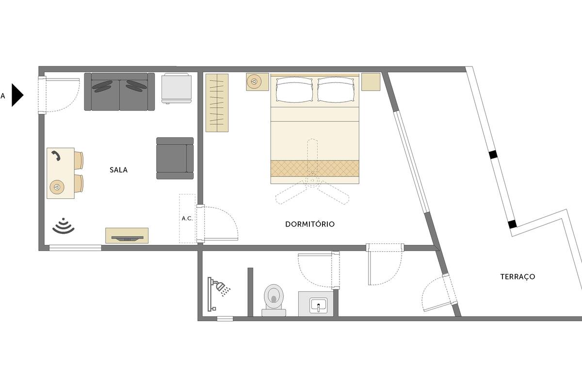 ห้องสวีท, เตียงคิงไซส์ 1 เตียง | ผังชั้นอาคาร