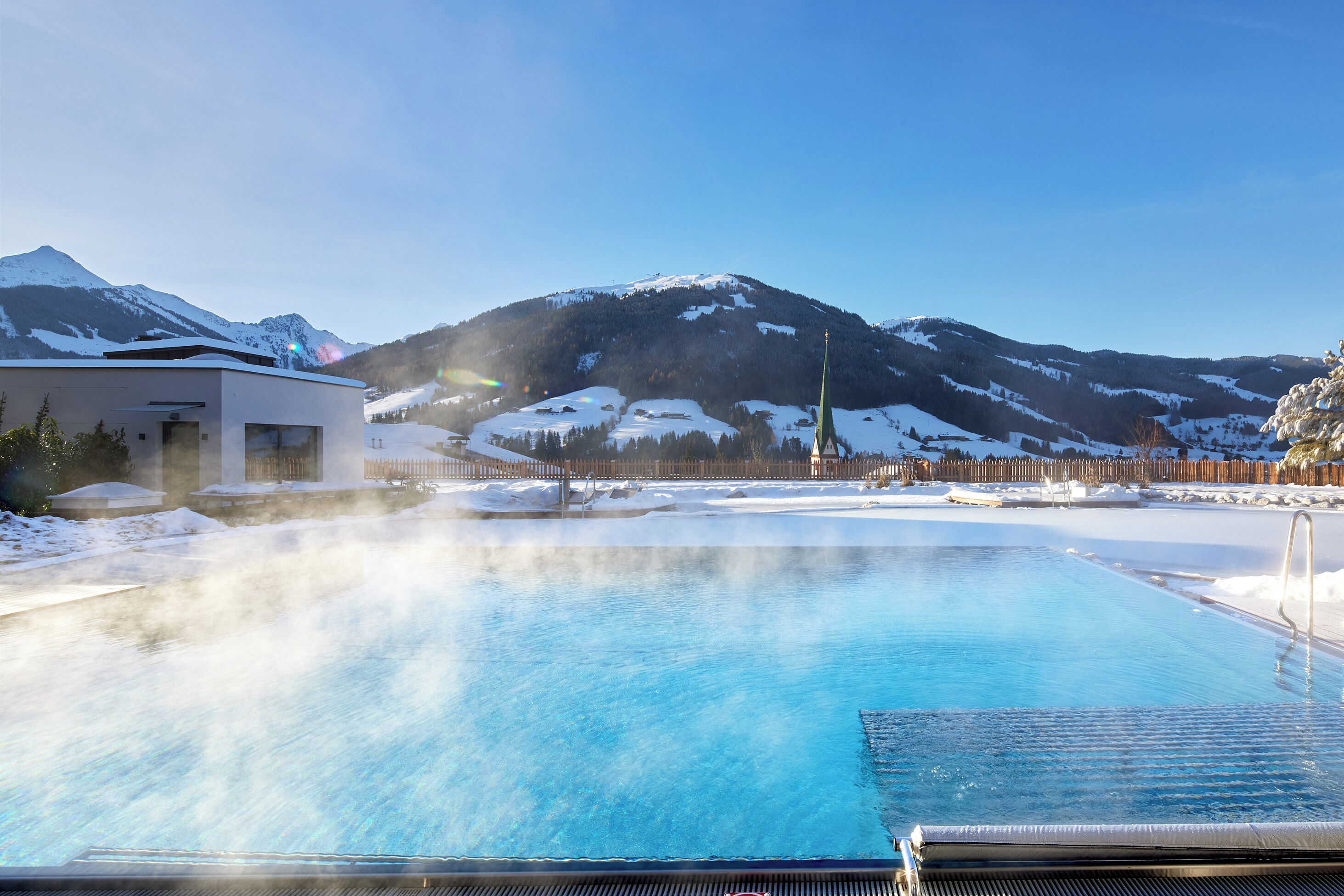 indoor pool, outdoor pool, pool loungers