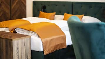 1 quarto, roupas de cama antialérgicas, cofres nos quartos