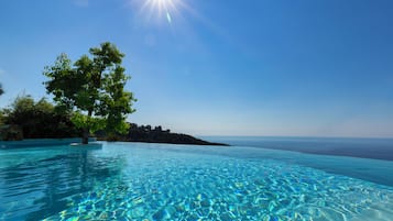 2 outdoor pools, pool umbrellas, pool loungers