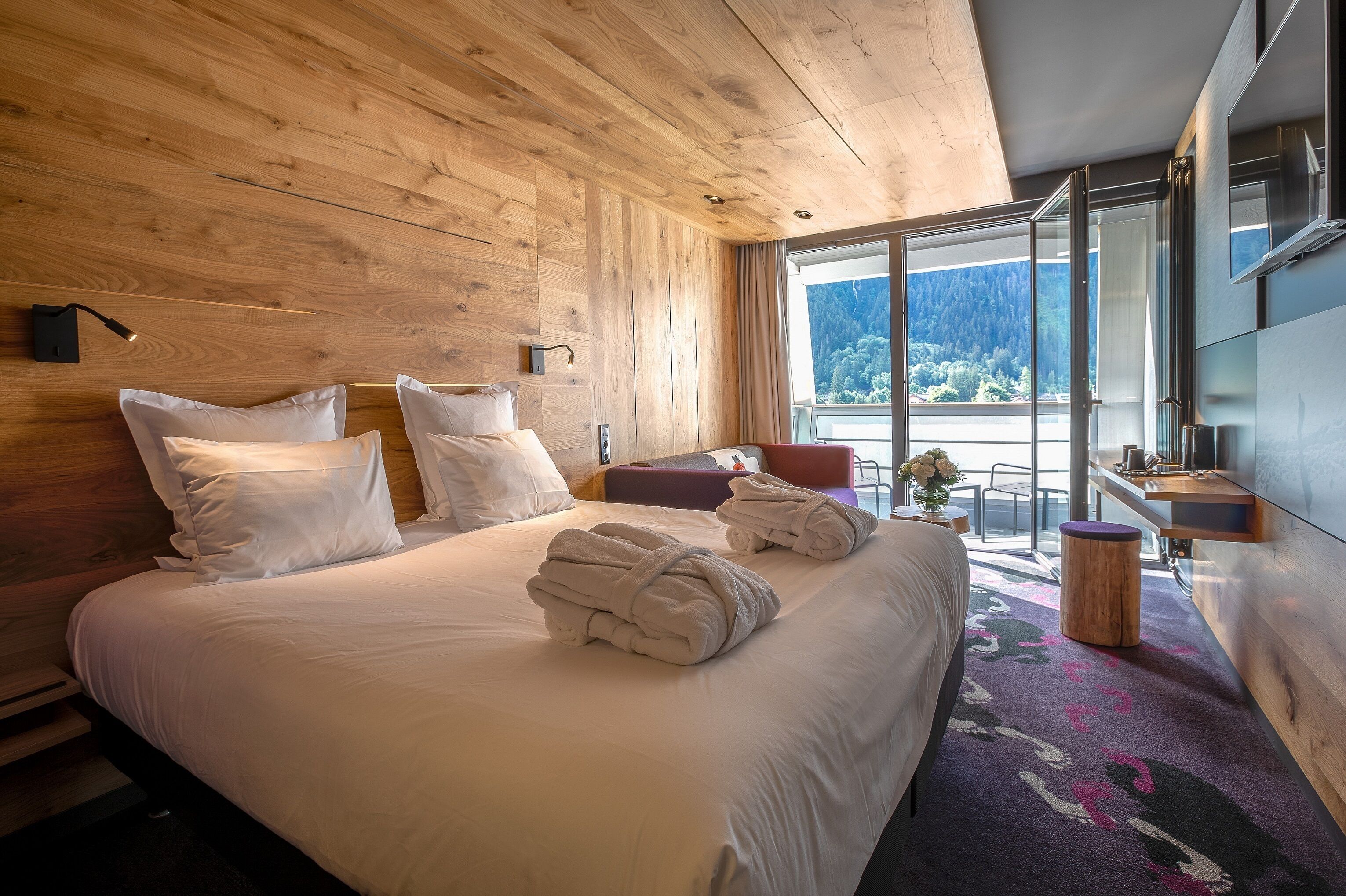 superior room with sofa bed and balcony, mont-blanc range view | premium bedding, select comfort beds, in-room safe, desk