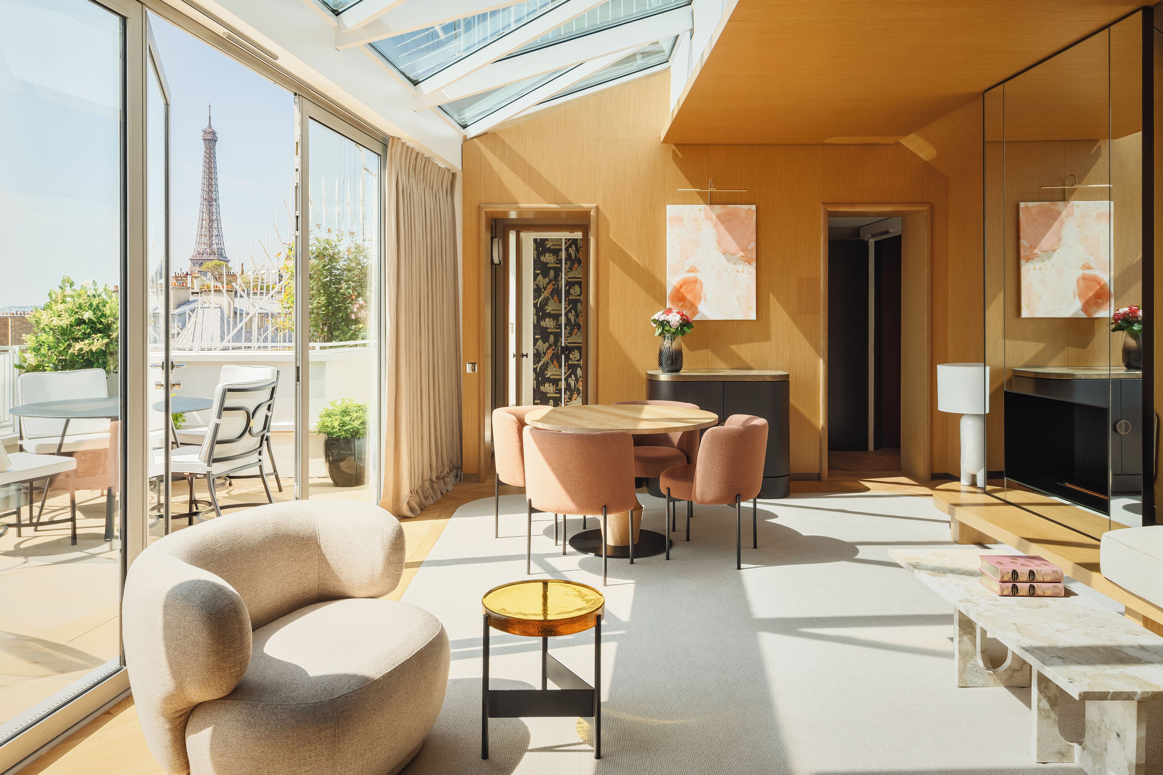 eiffel terrace suite | living area | 46-inch smart tv with satellite channels, tv, toys