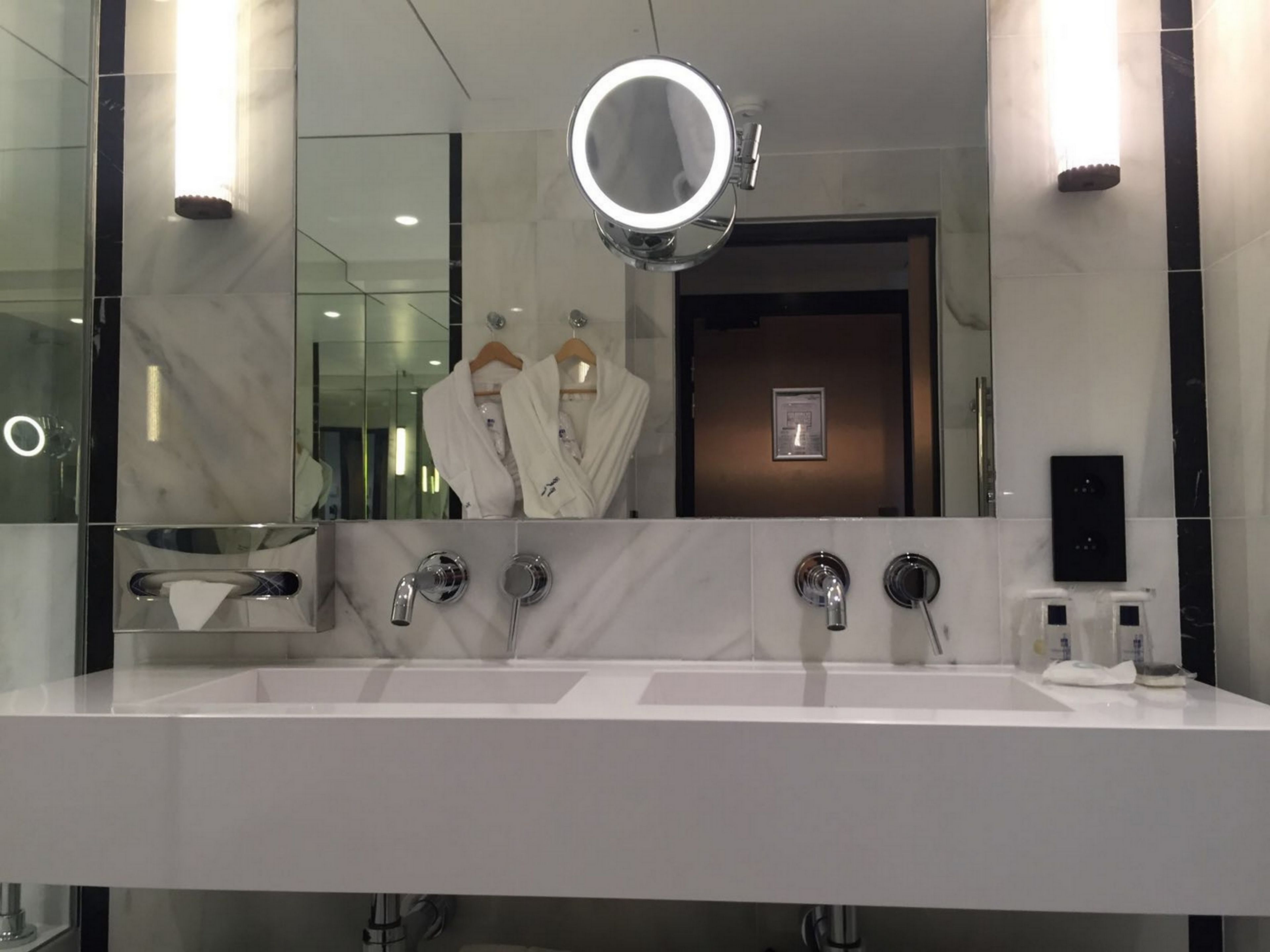 free toiletries, hair dryer, bathrobes, towels