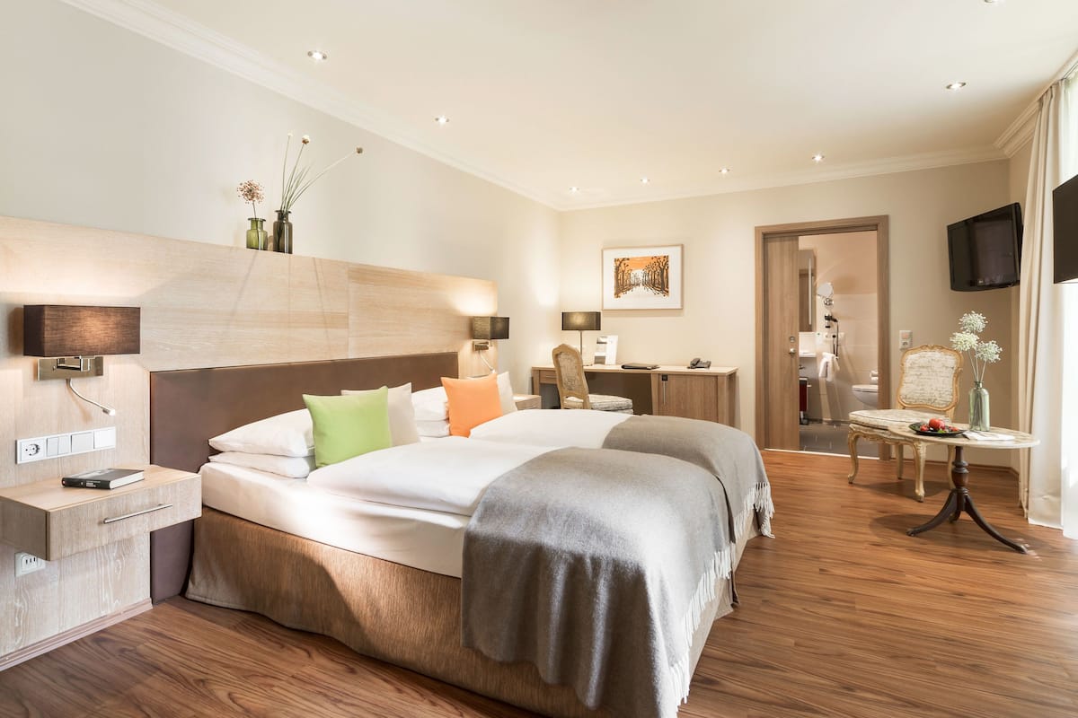 superior double room, 1 queen bed | premium bedding, down duvets, minibar, in-room safe