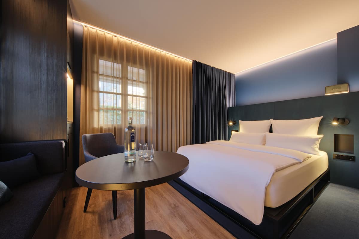 Hypo-allergenic bedding, memory-foam beds, in-room safe