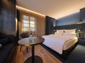 Hypo-allergenic bedding, memory foam beds, in-room safe, blackout drapes