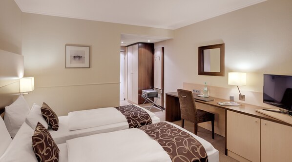 Premium bedding, minibar, in-room safe, laptop workspace