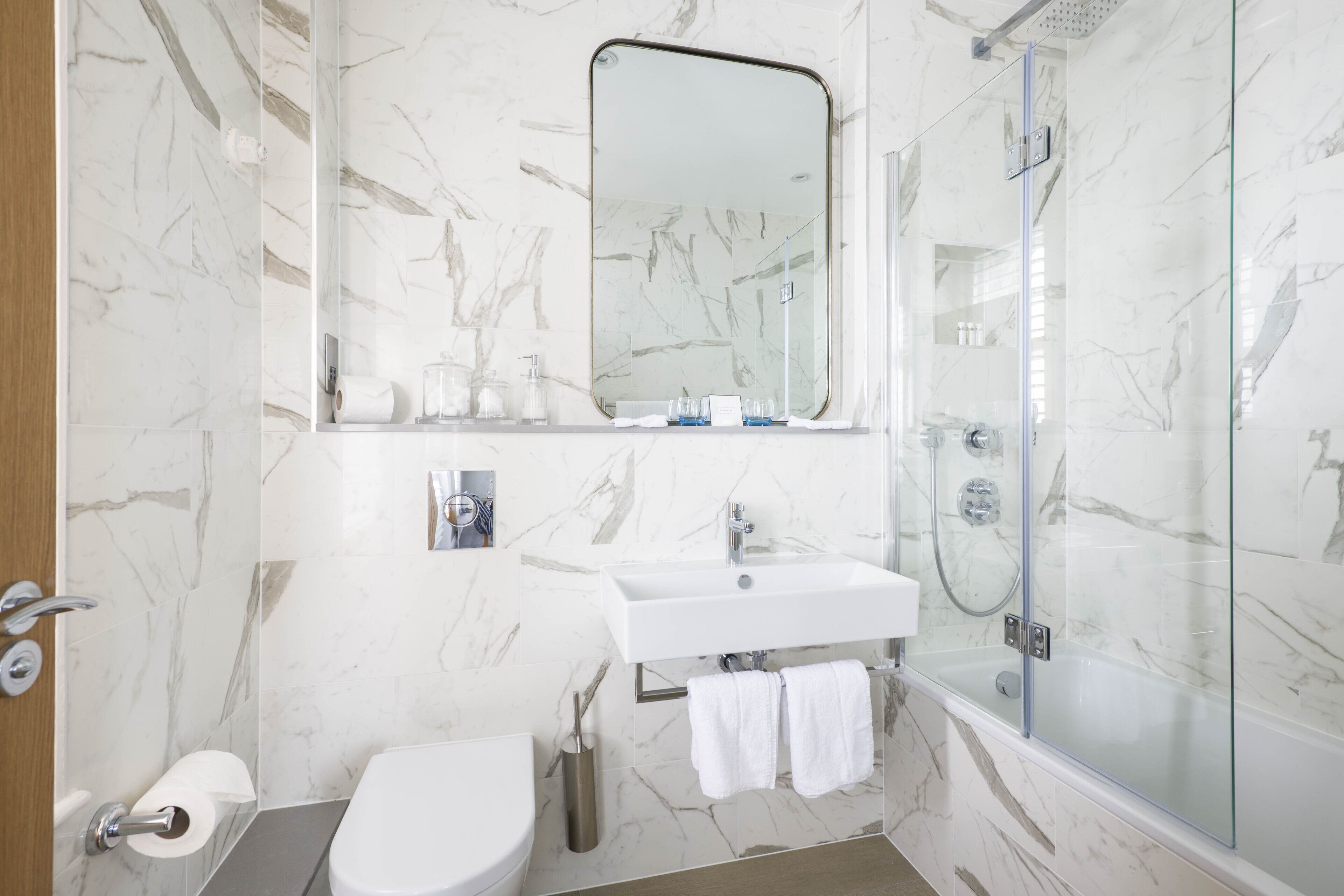 free toiletries, hair dryer, towels