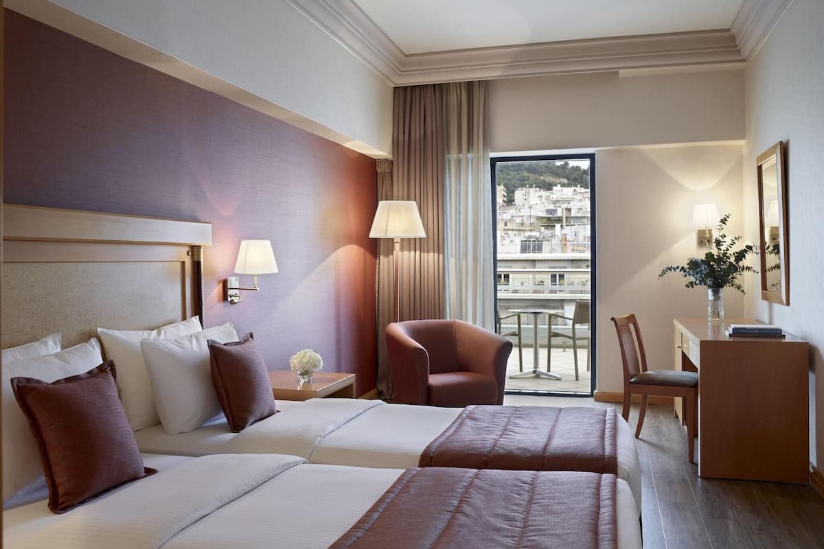In-room safe, desk, laptop workspace, blackout drapes
