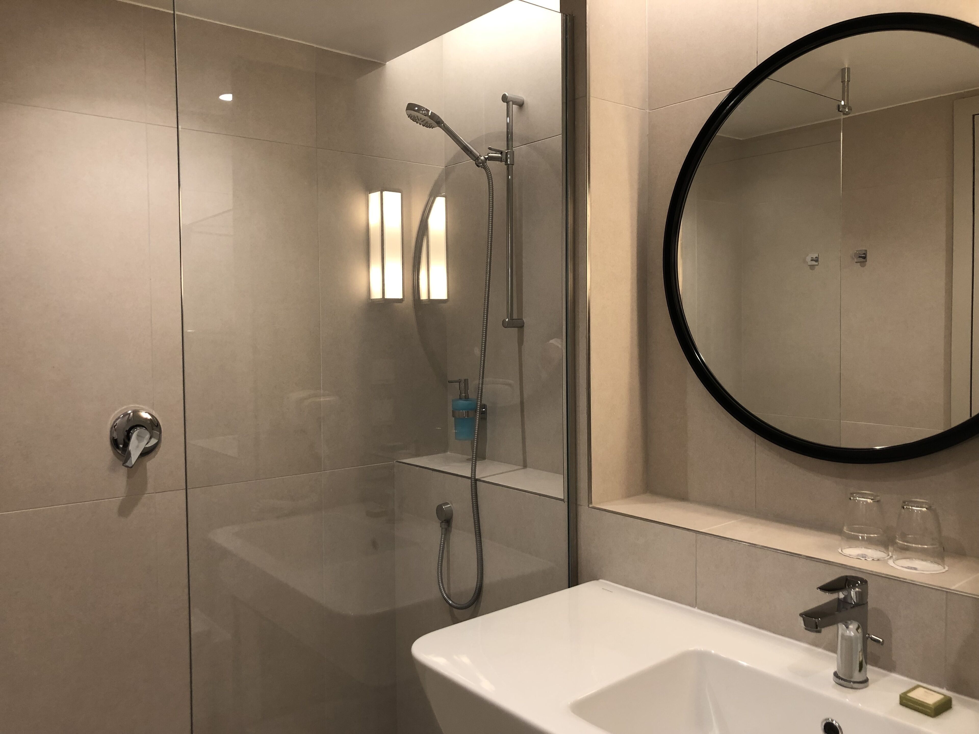 superior double room | bathroom | eco-friendly toiletries, hair dryer, towels