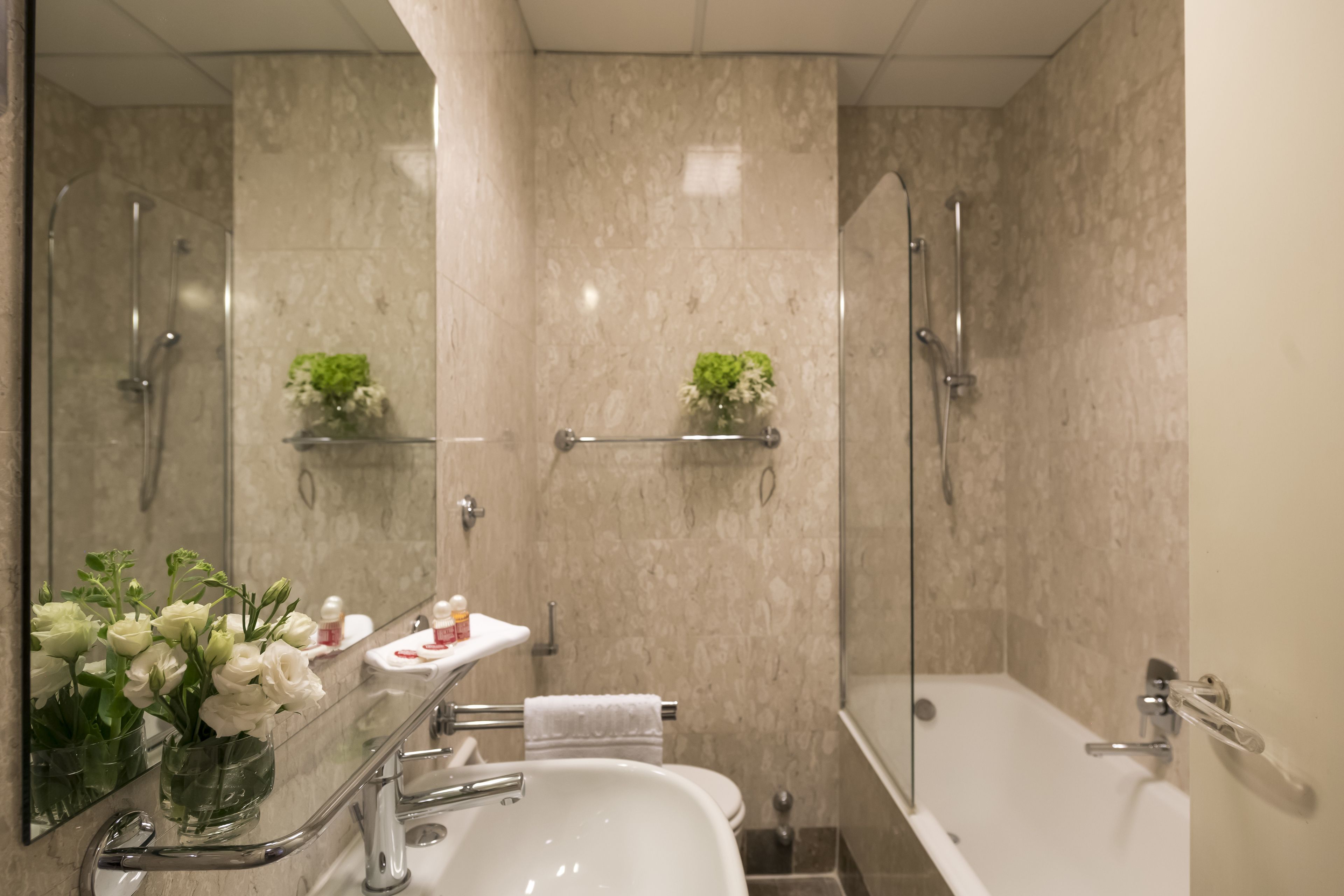 single room | bathroom | combined shower/bathtub, free toiletries, hair dryer, bidet