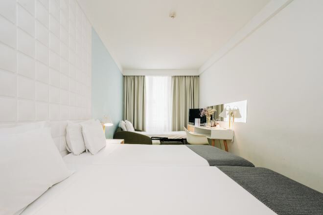In-room safe, desk, laptop workspace, blackout drapes