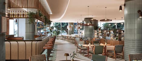 Breakfast, lunch, dinner served; Mediterranean cuisine, garden views