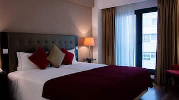 In-room safe, desk, blackout curtains, soundproofing