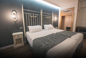Down duvets, minibar, in-room safe, desk