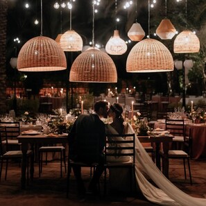 Outdoor banquet area