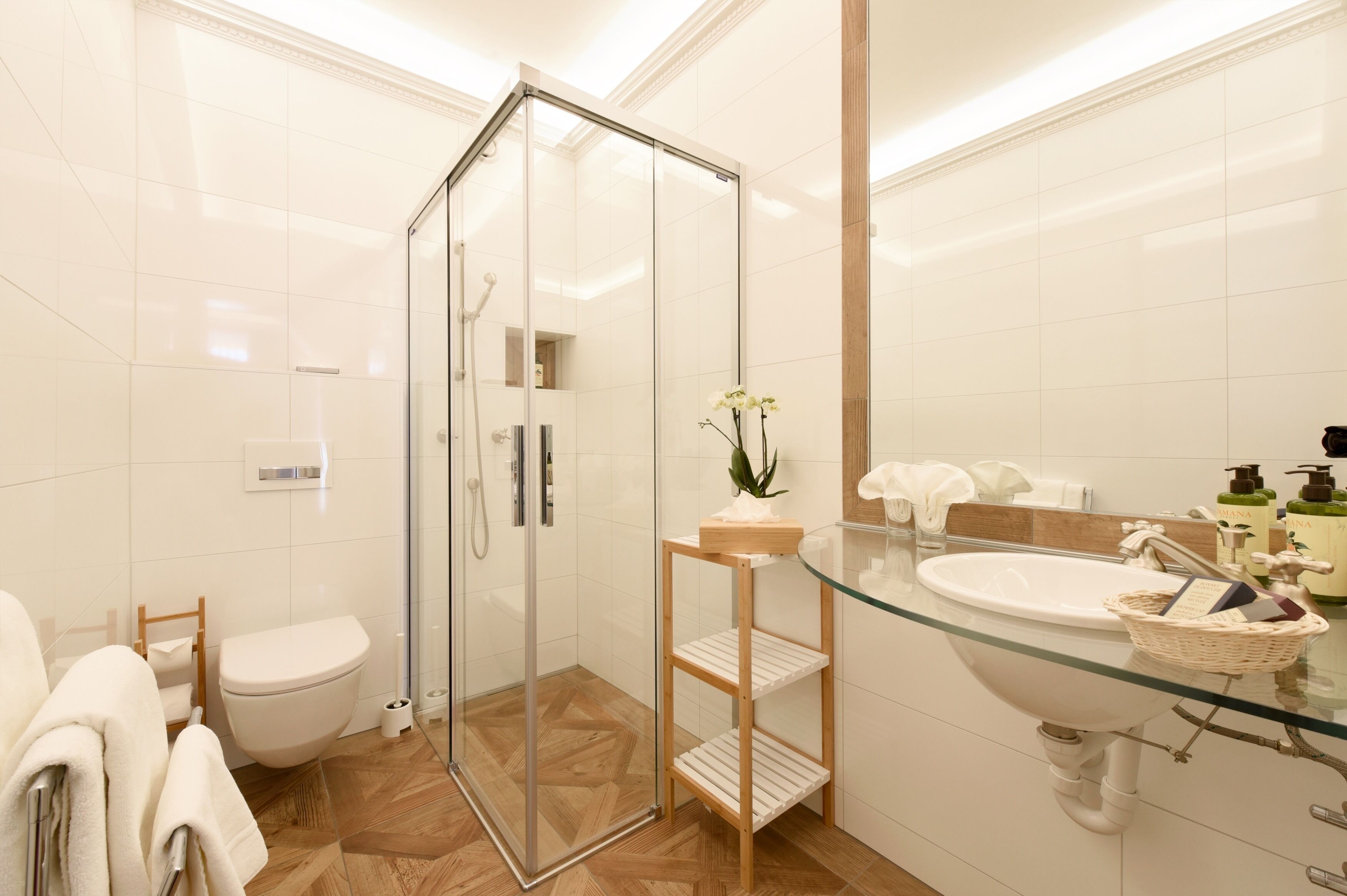 free toiletries, hair dryer, towels