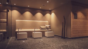 Sauna, steam room, body treatments, aromatherapy, hot stone massages